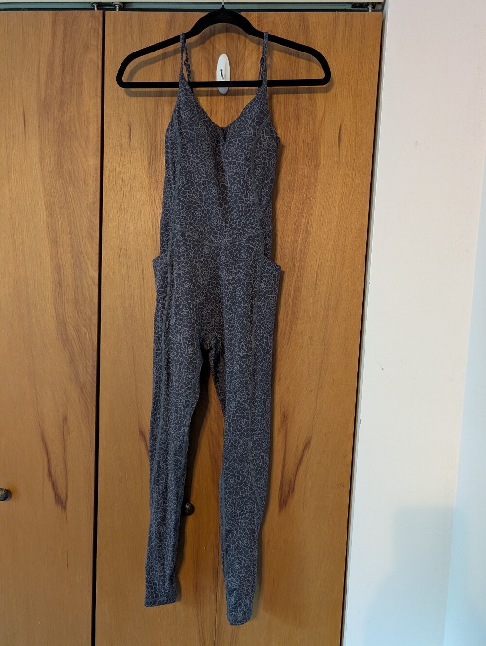 Buffbunny Collection Grey Vine Patterned Bodysuit Women's XS